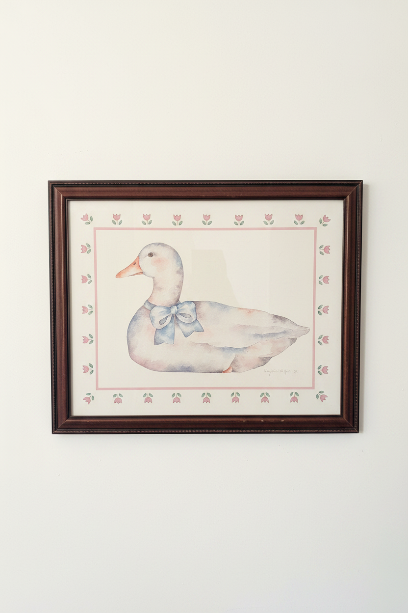 Vintage Duck Watercolor Print — Framed Wall Art