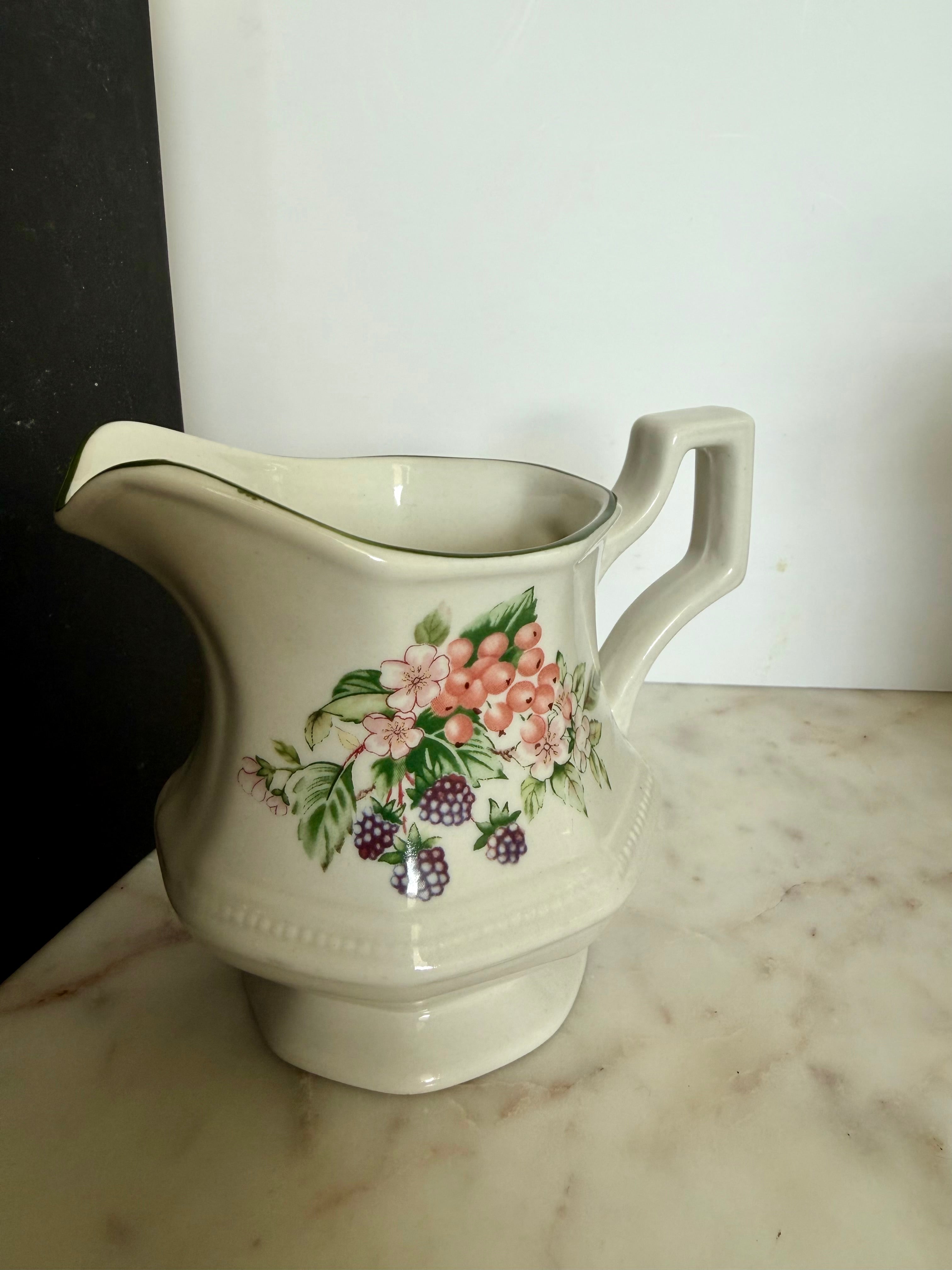 Johnson Bros. Blackberry Floral Ceramic Pitcher