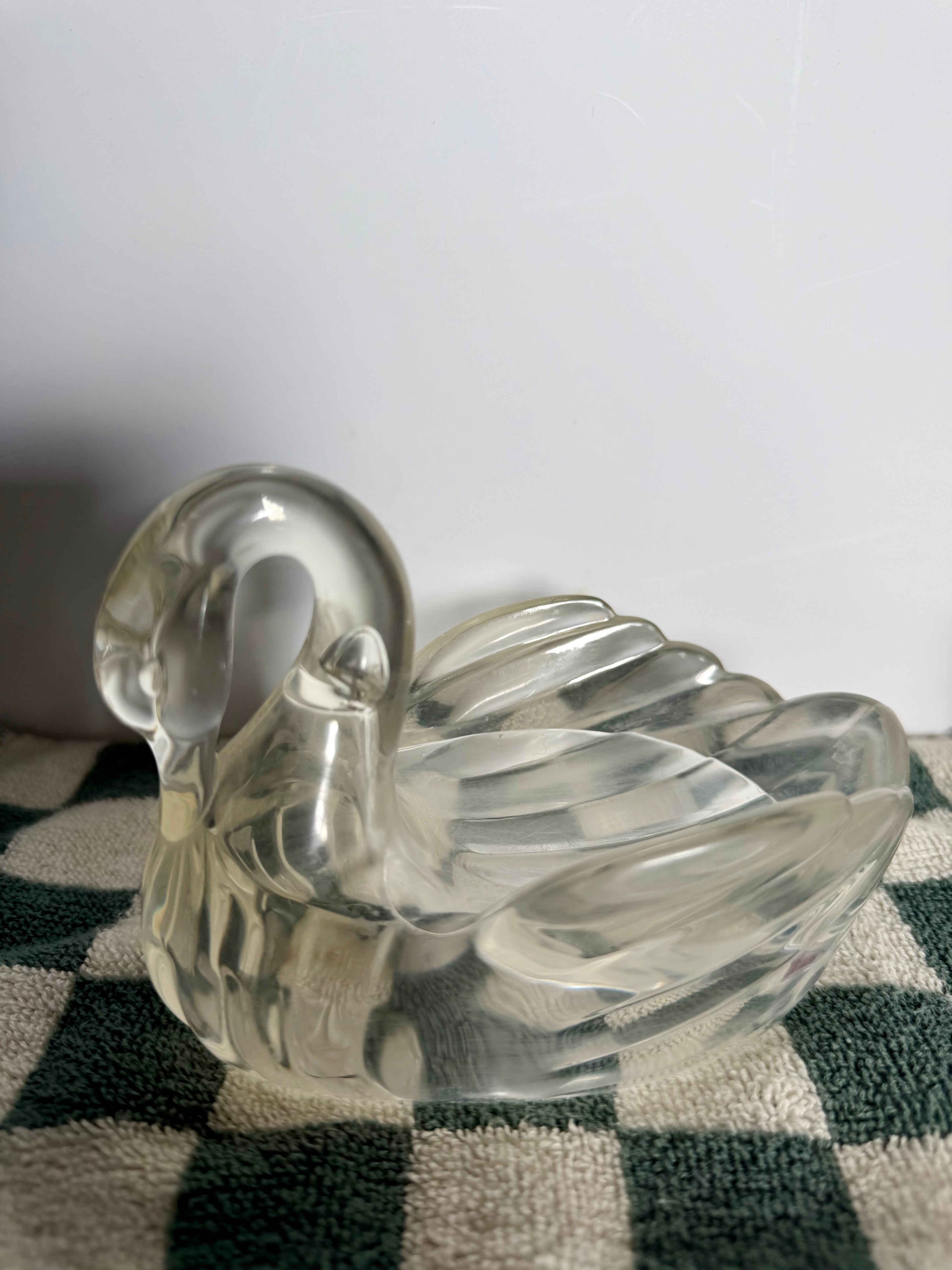 Vintage Acrylic Swan Dish