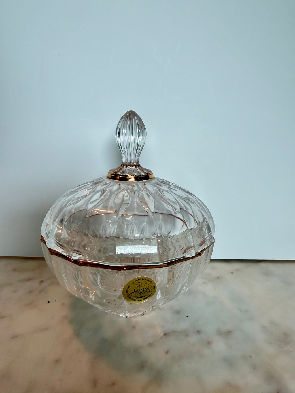 Vintage Lead Crystal Candy Dish with Lid