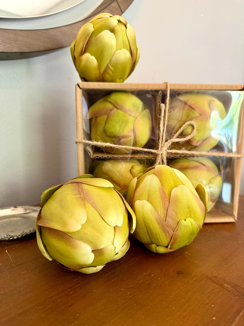 Faux Artichoke Decorative Balls – Set of 4