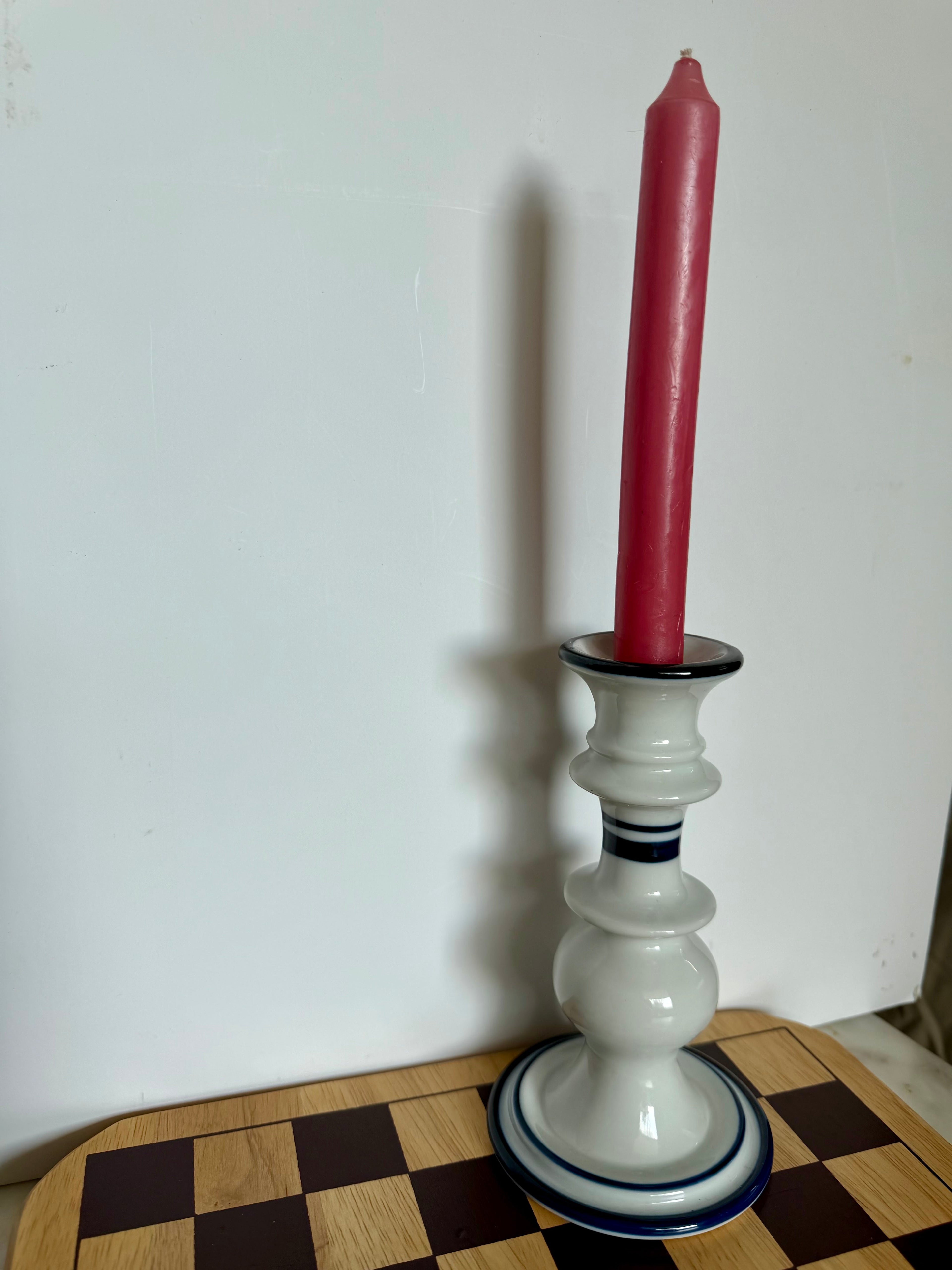 Vintage Delft Ceramic Candlestick Holder