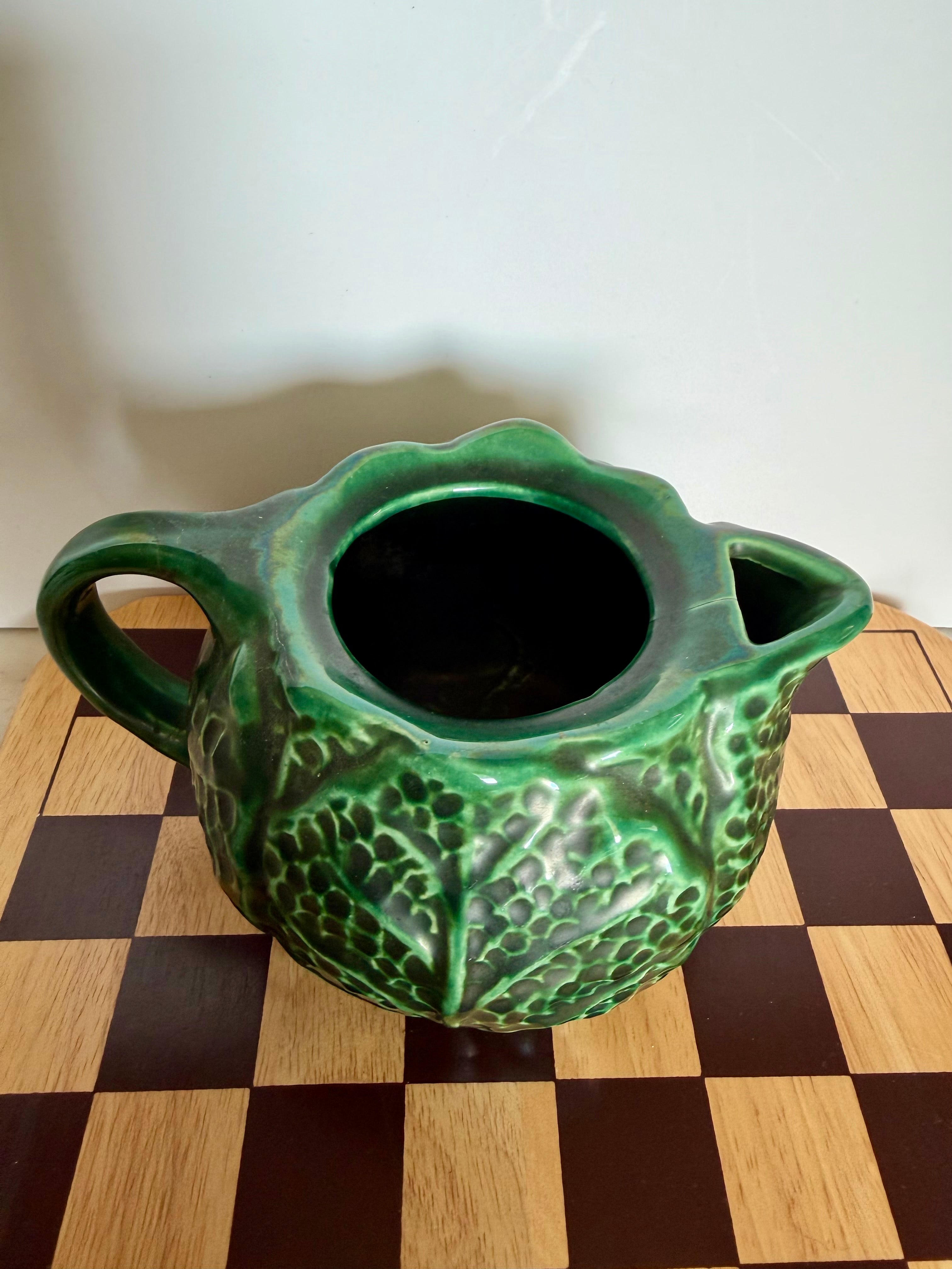 Vintage Cabbage Ware Ceramic Pitcher