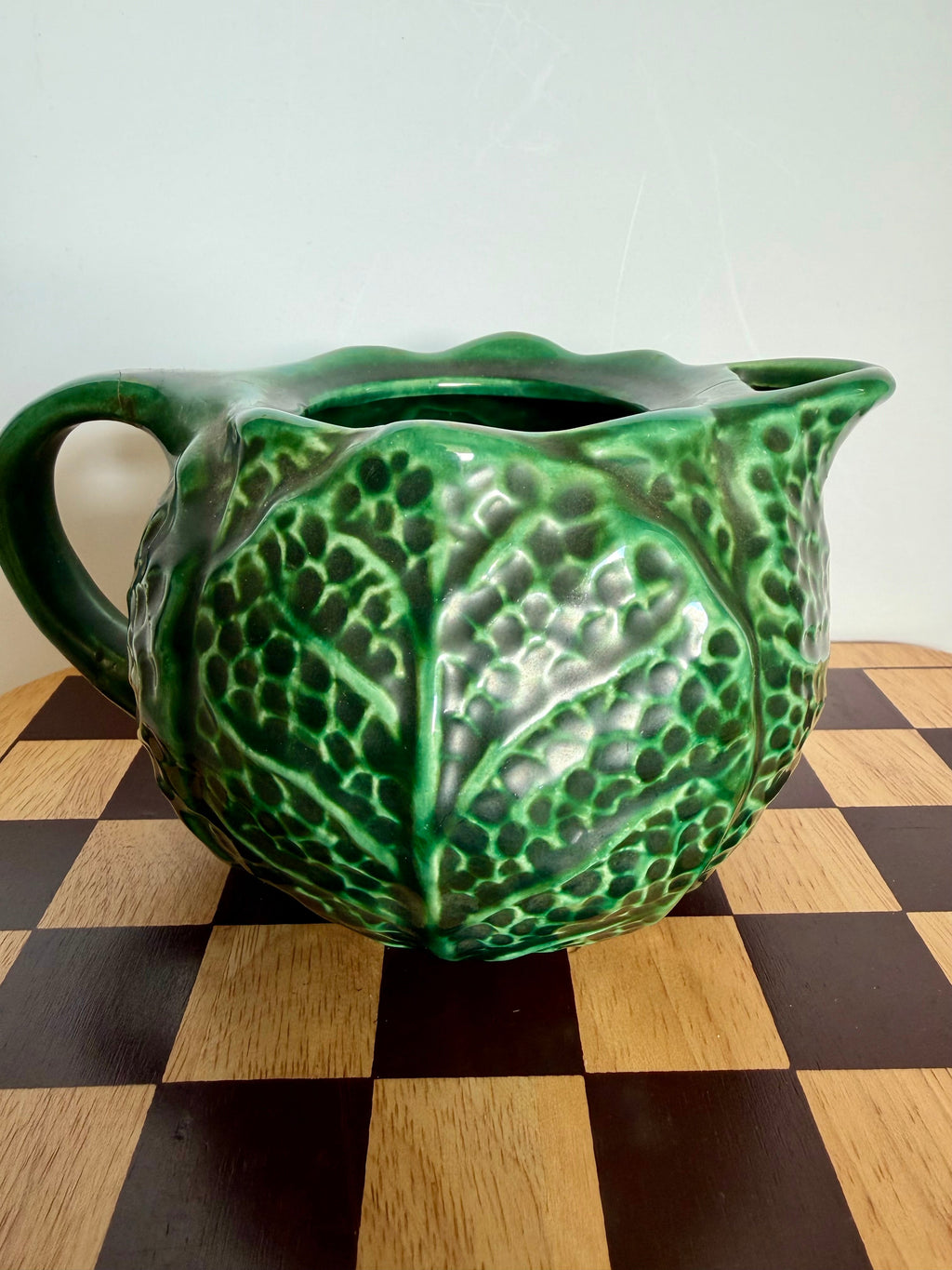 Vintage Cabbage Ware Ceramic Pitcher