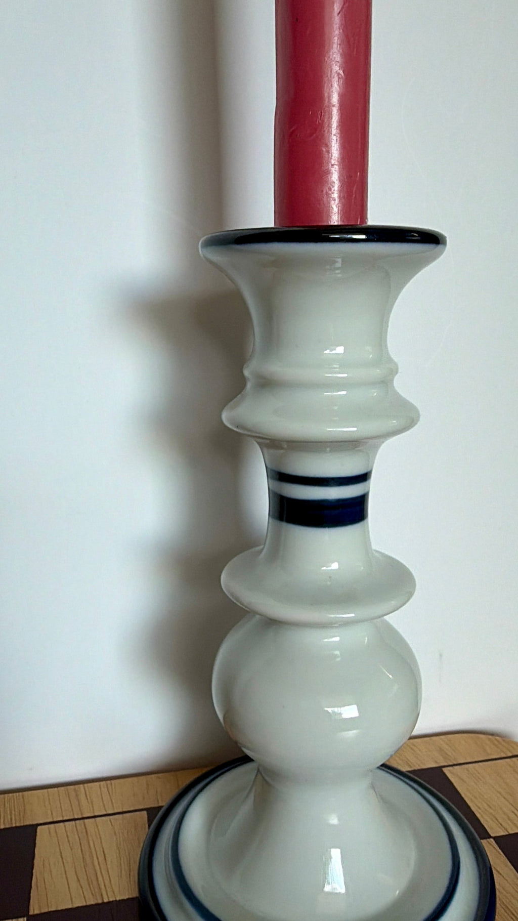 Vintage Delft Ceramic Candlestick Holder