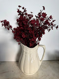 Vintage Creamware Ceramic Pitcher with Wheat Relief
