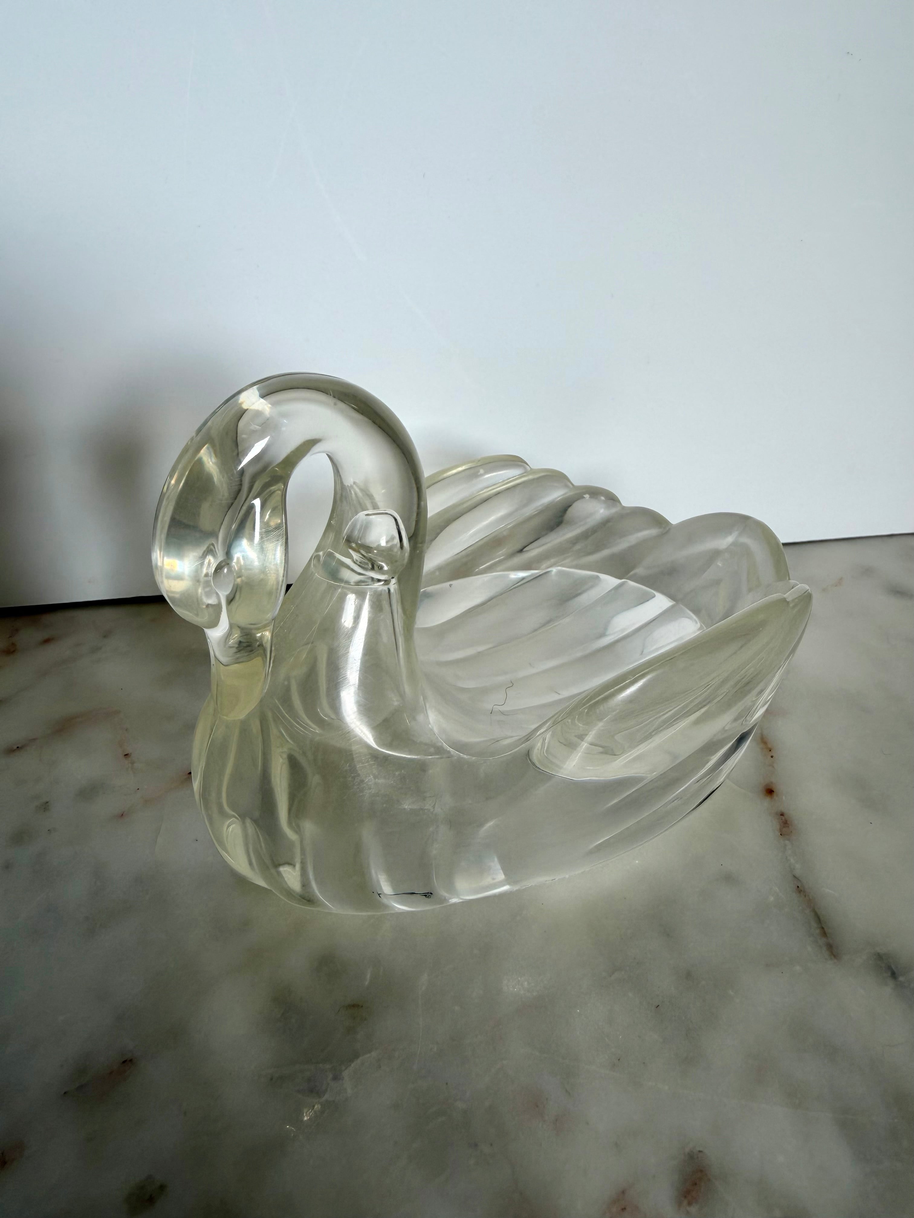 Vintage Acrylic Swan Dish