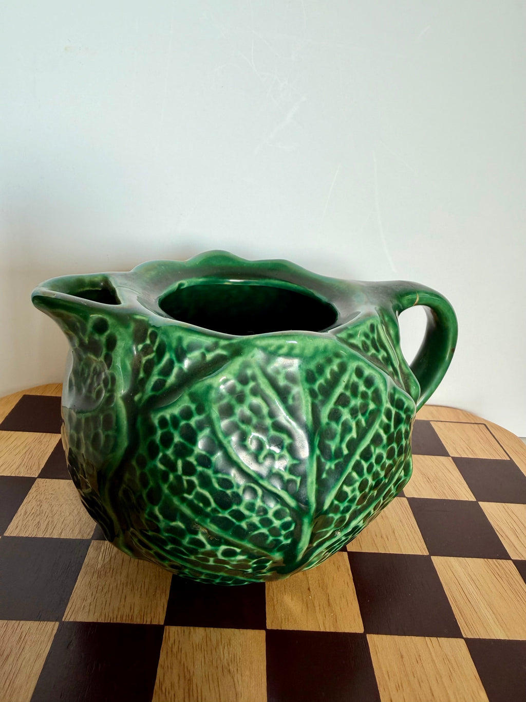 Vintage Cabbage Ware Ceramic Pitcher