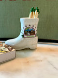 Vintage Nashville Ceramic Cowboy Boot Souvenir | Match Holder or Bud Vase