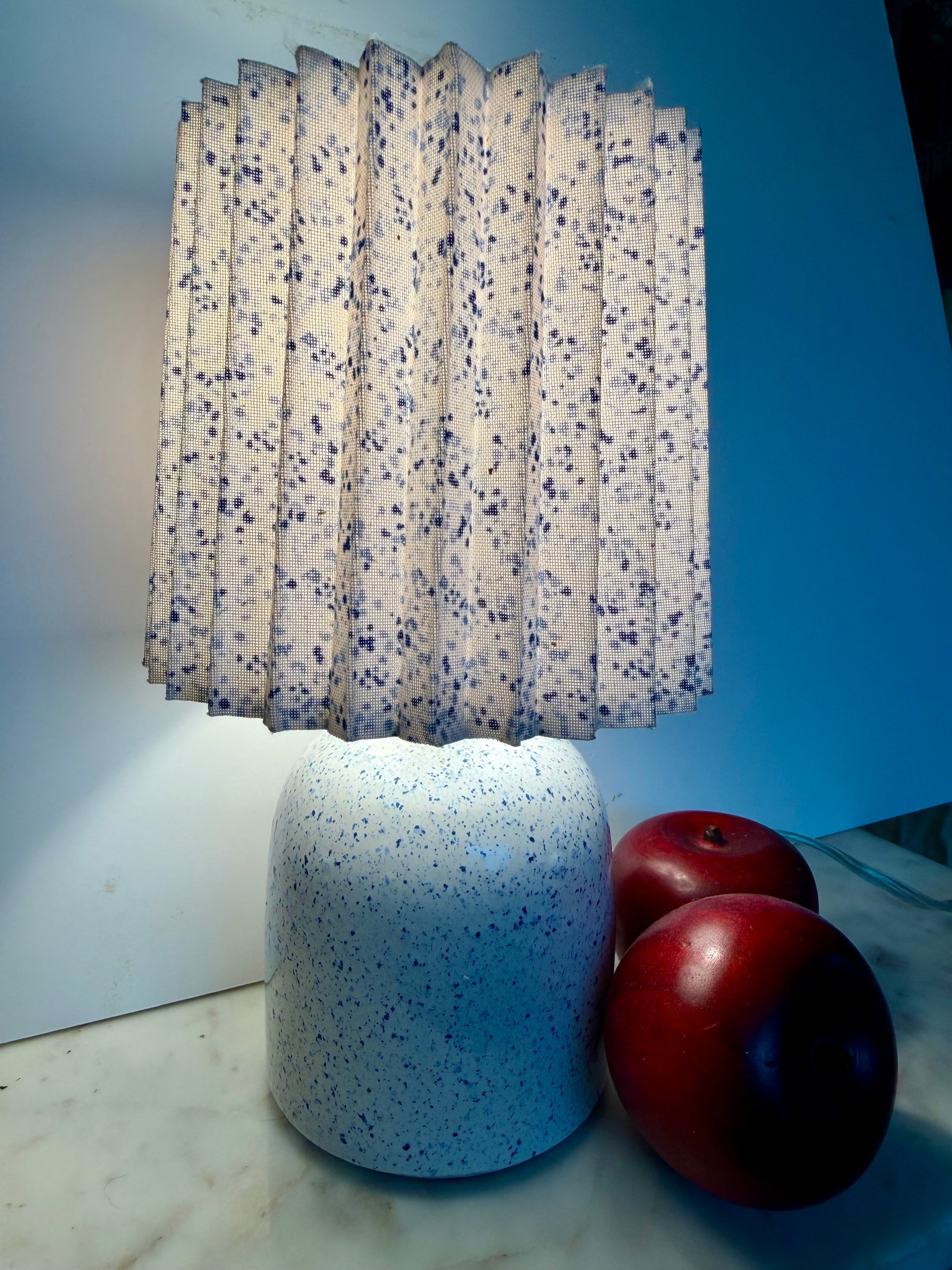 Speckled Ceramic Table Lamp with Pleated Shade