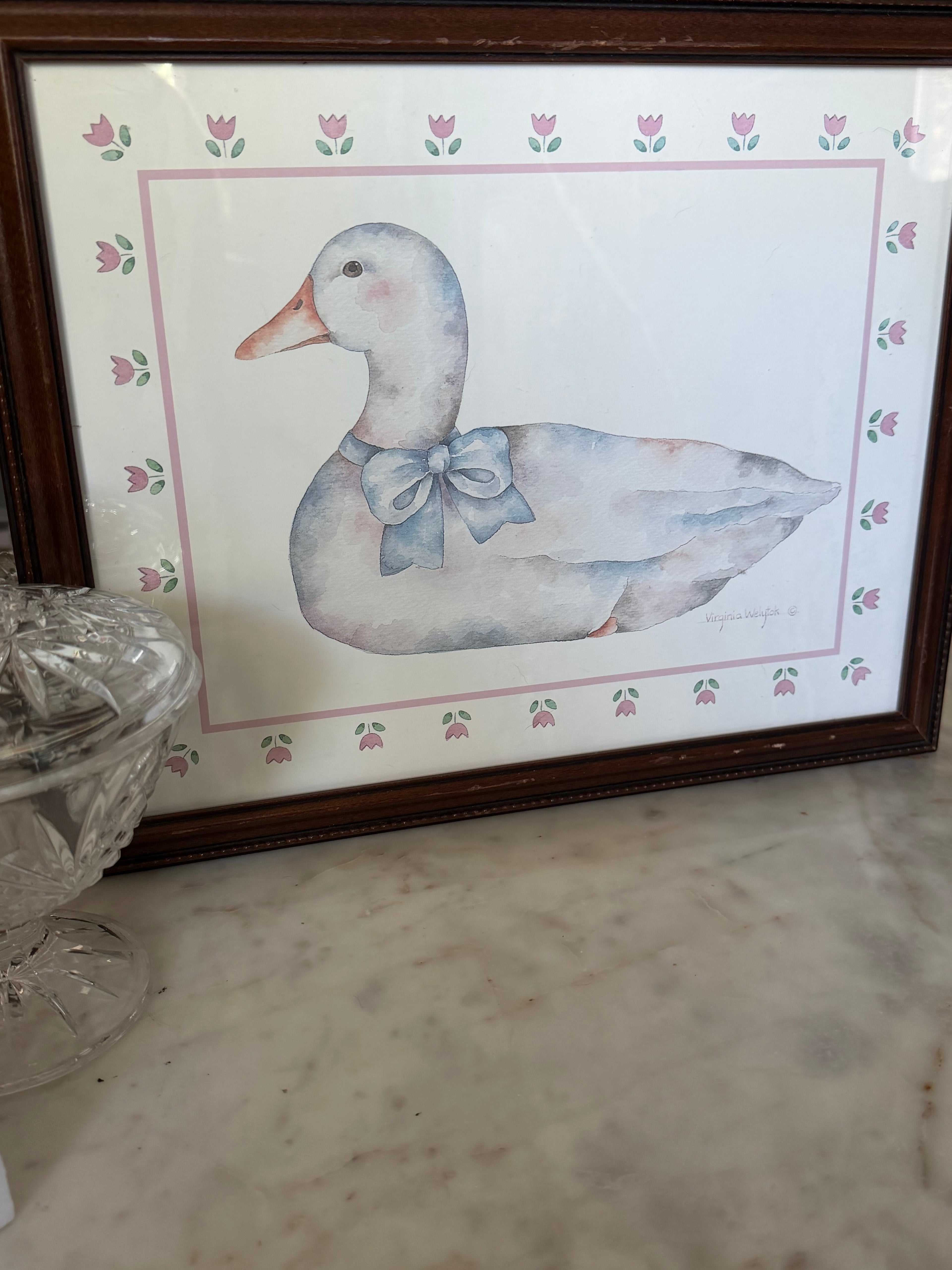 Vintage Duck Watercolor Print — Framed Wall Art