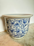 Blue & White Chinoiserie Ceramic Planter