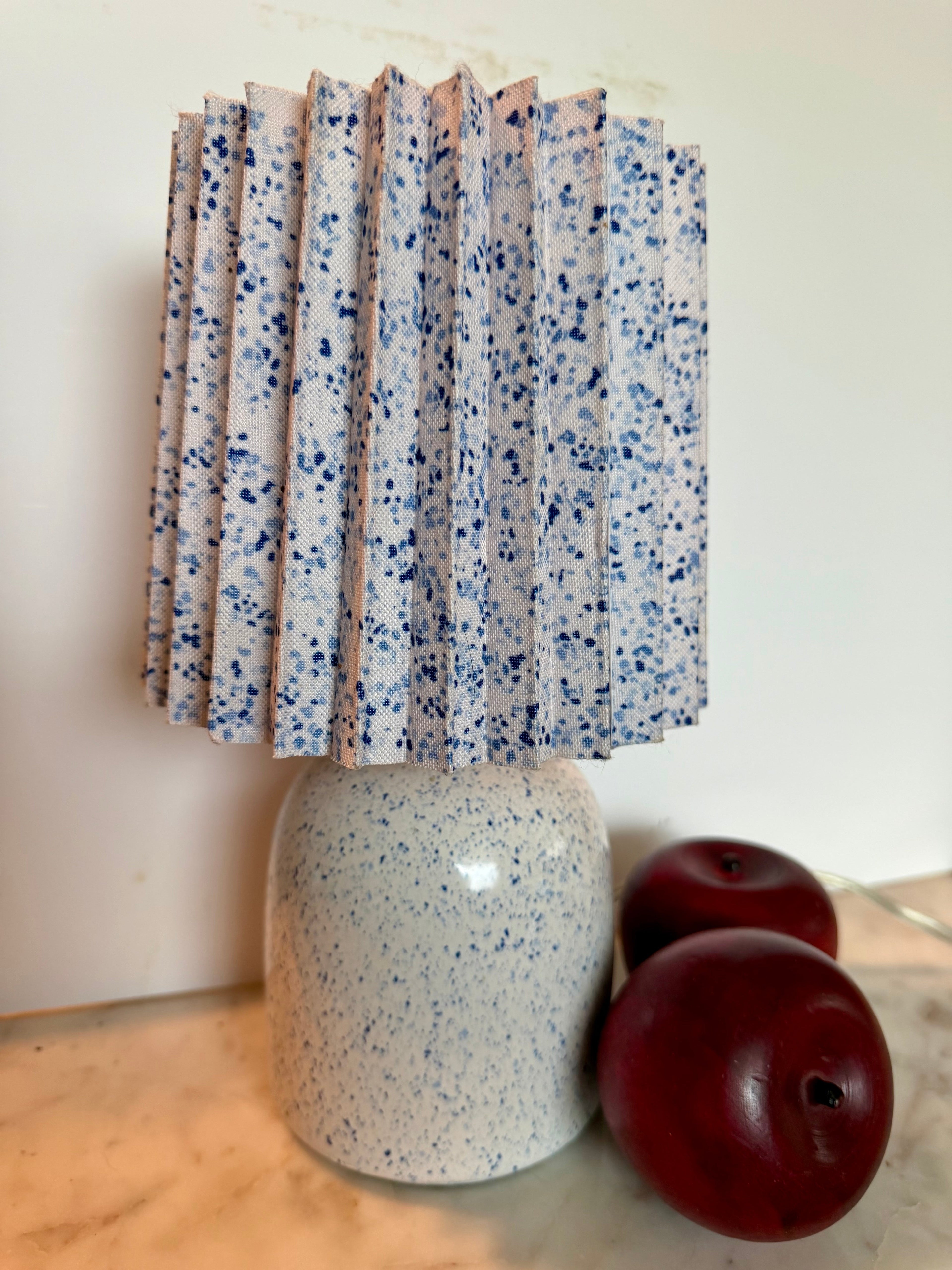 Speckled Ceramic Table Lamp with Pleated Shade