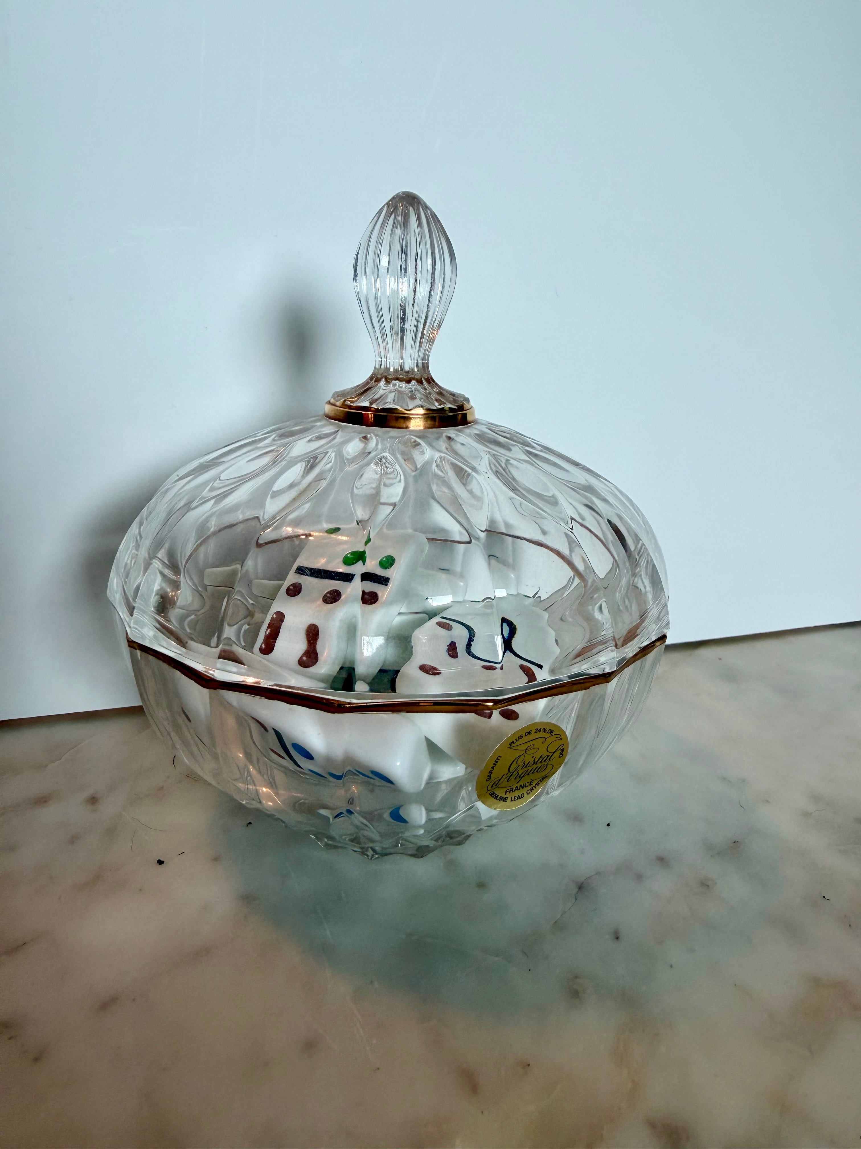 Vintage Lead Crystal Candy Dish with Lid