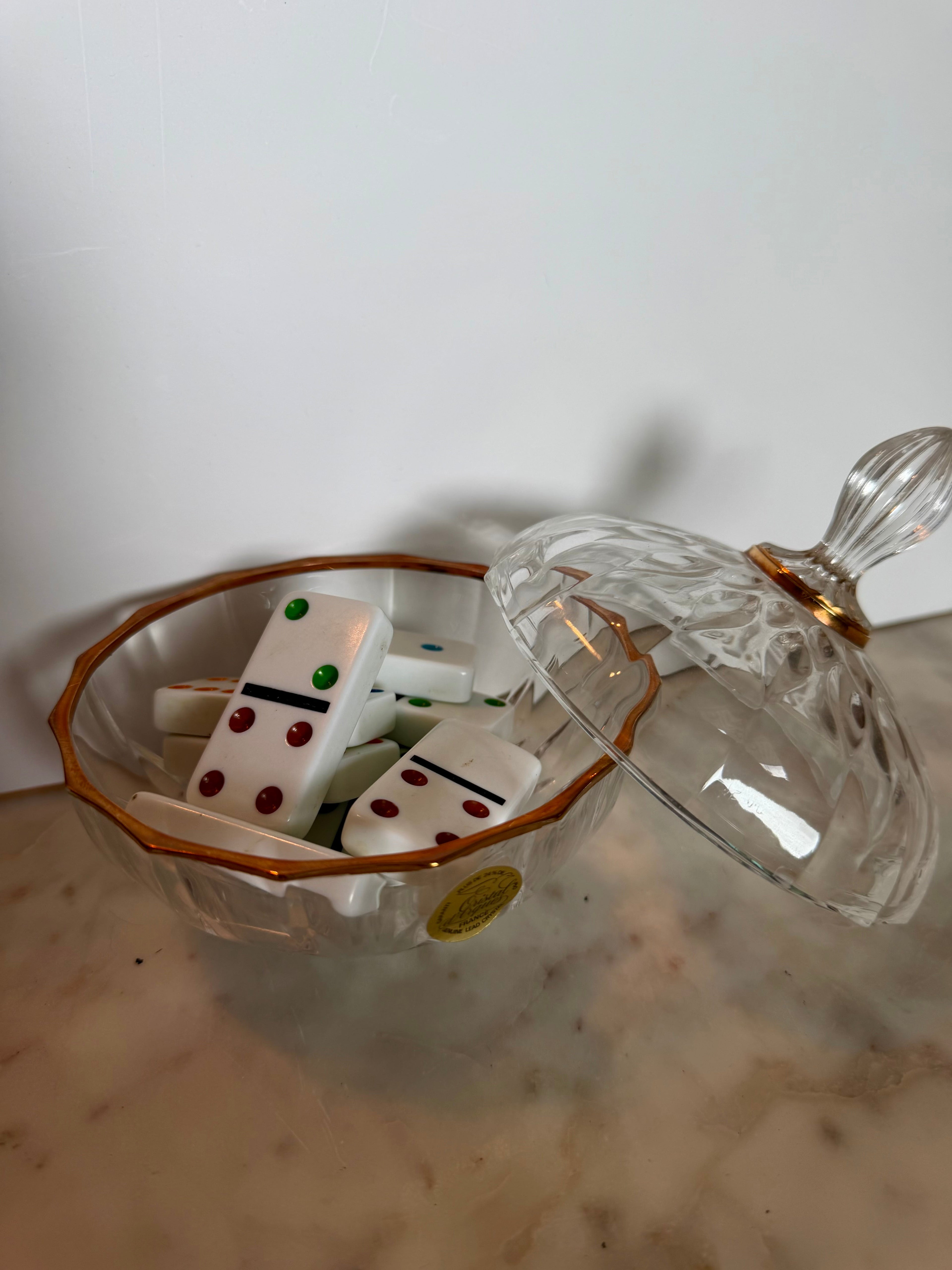 Vintage Lead Crystal Candy Dish with Lid