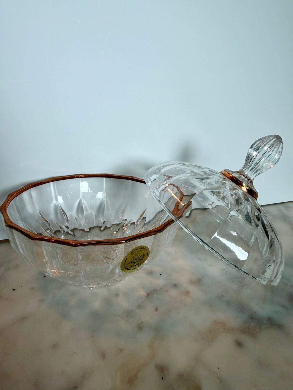 Vintage Lead Crystal Candy Dish with Lid