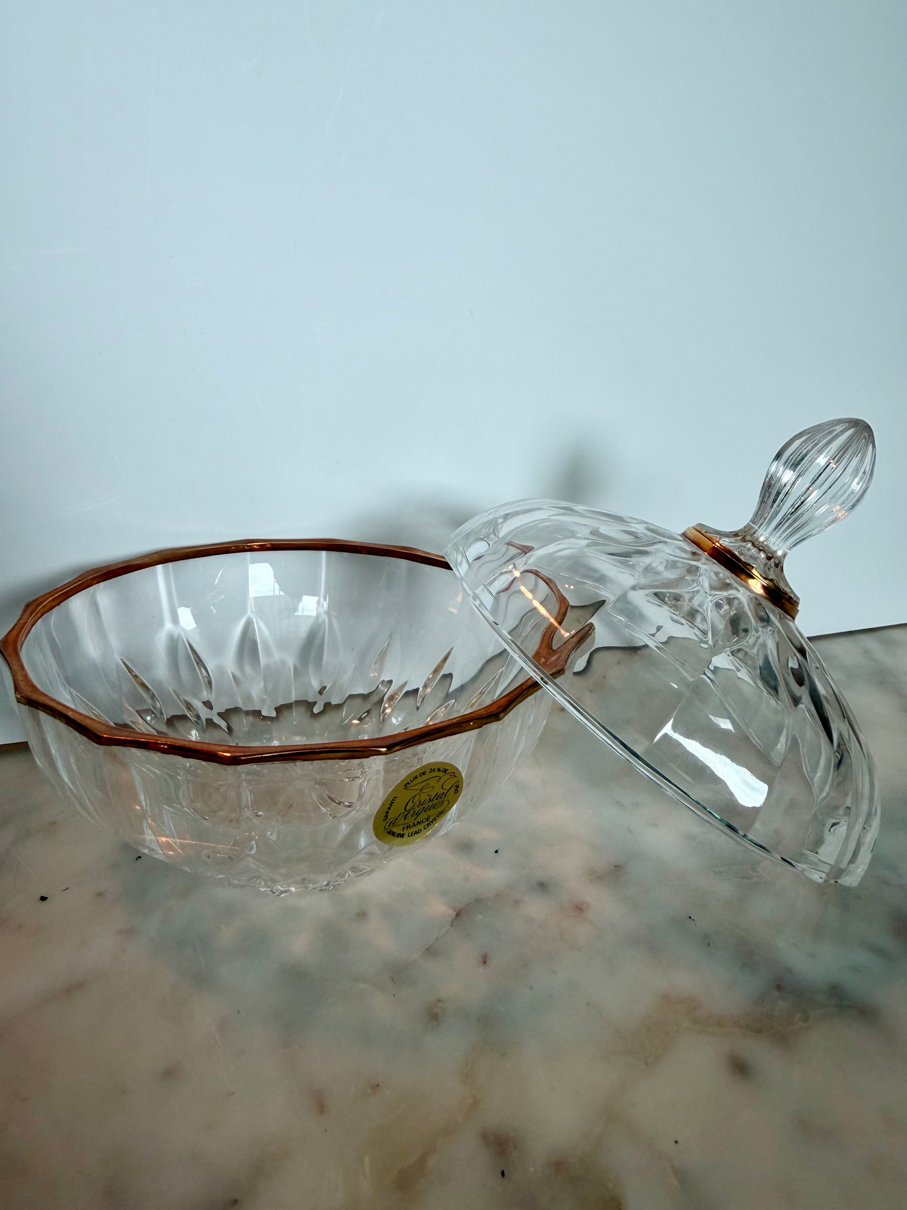 Vintage Lead Crystal Candy Dish with Lid