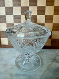 Crystal Footed Candy Dish with Lid