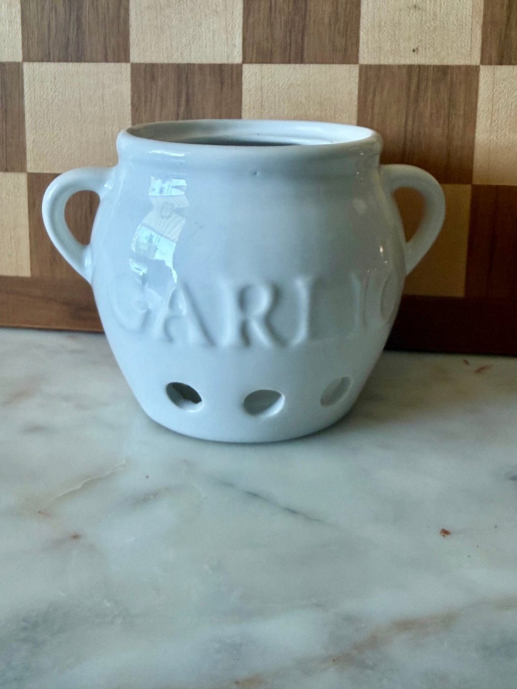 Vintage Ceramic Garlic Keeper – Cottagecore Kitchen Storage