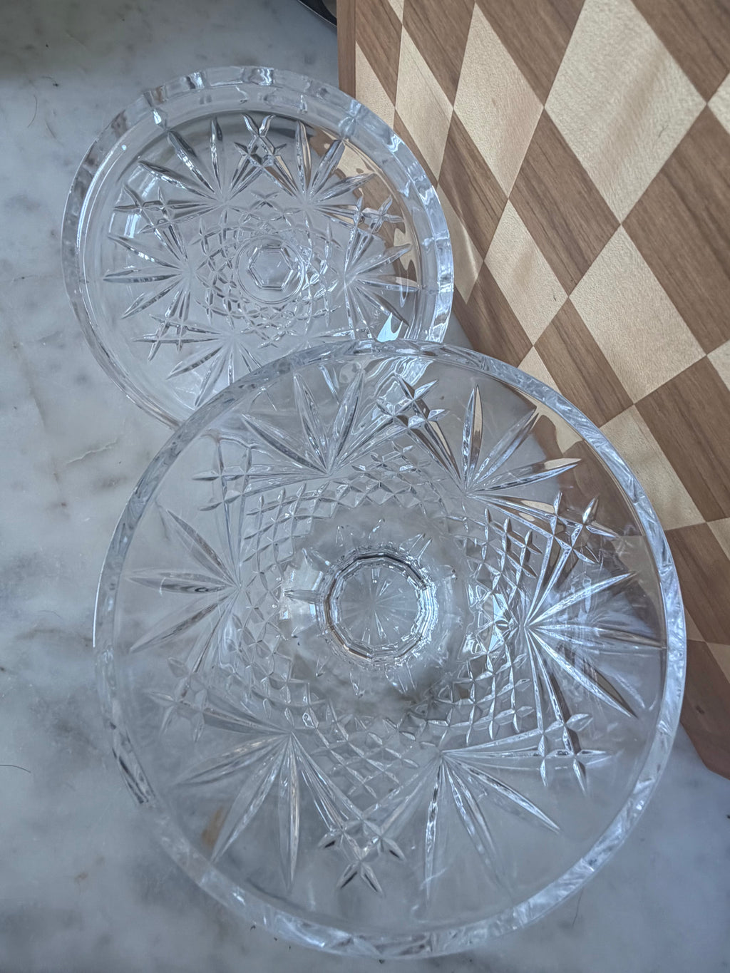 Crystal Footed Candy Dish with Lid