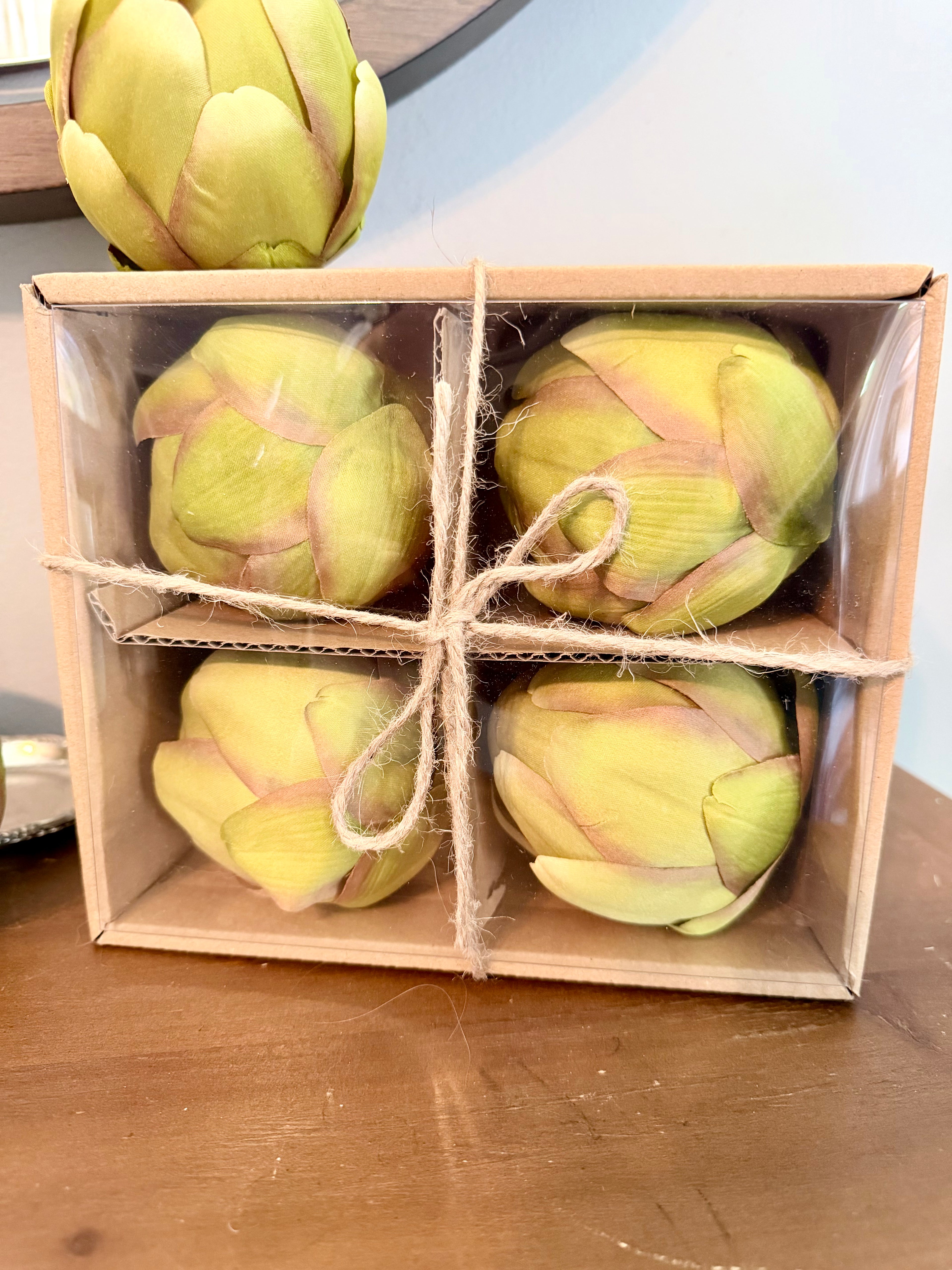 Faux Artichoke Decorative Balls – Set of 4