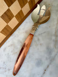 Vintage Coppercraft Guild Serving Fork – Copper Handle & Ornate Silver Head