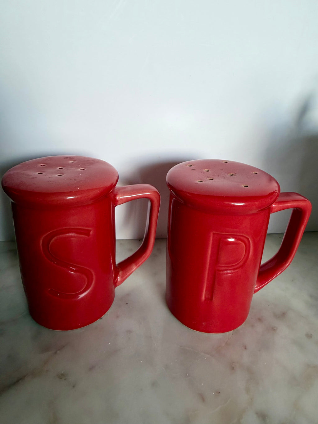Red Ceramic Salt & Pepper Shaker Set