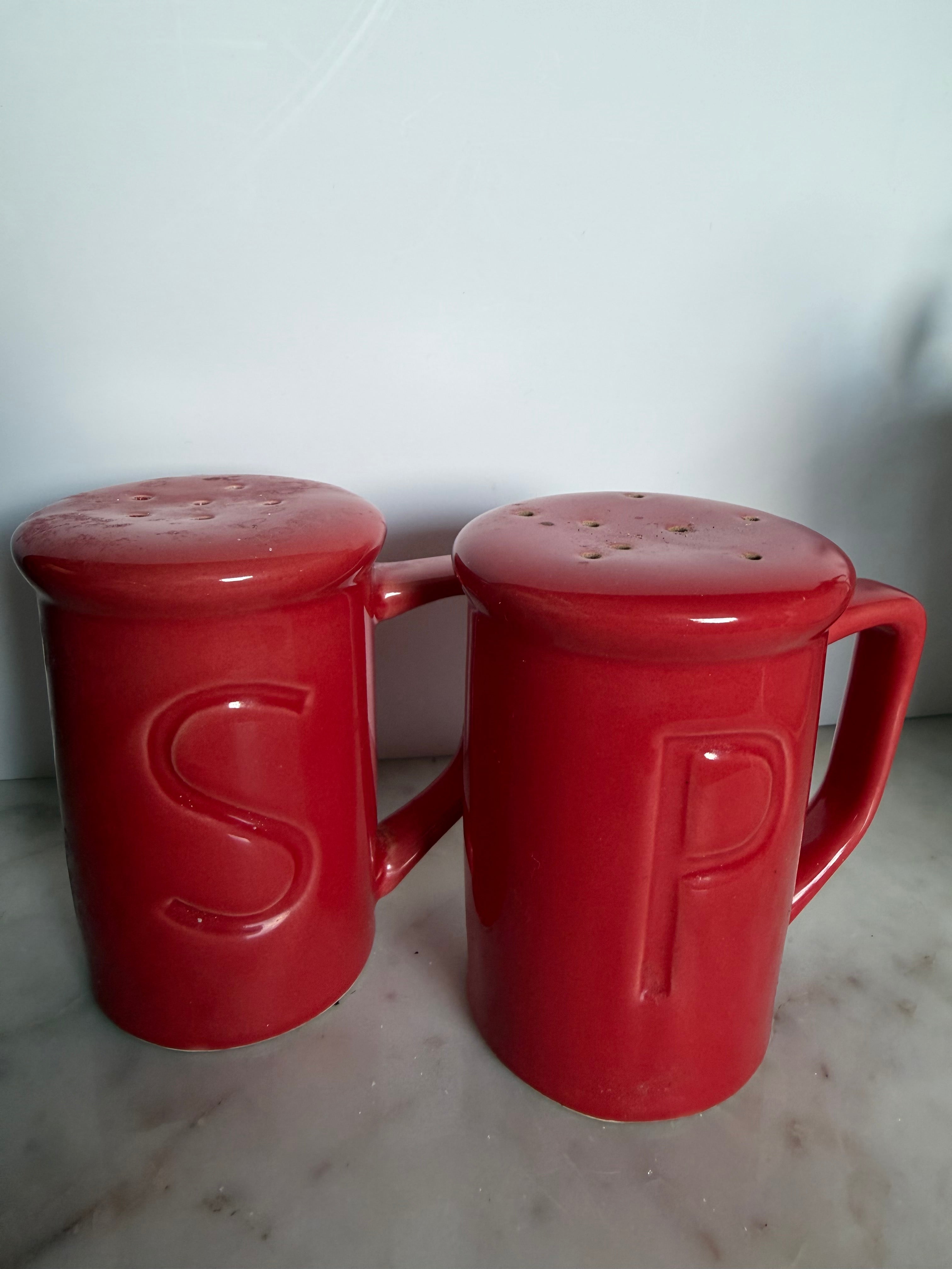 Red Ceramic Salt & Pepper Shaker Set